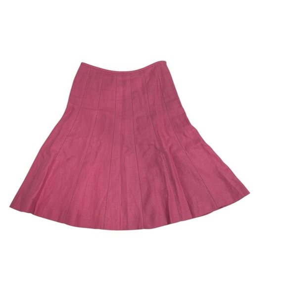 Talbots Pink Irish Linen Flarred Skirt Size 4 Coastal Peasant Boho Lagenlook - Picture 1 of 11